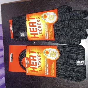 New Heat Lockers Women's One Size Black Hat & Large/XL Gloves